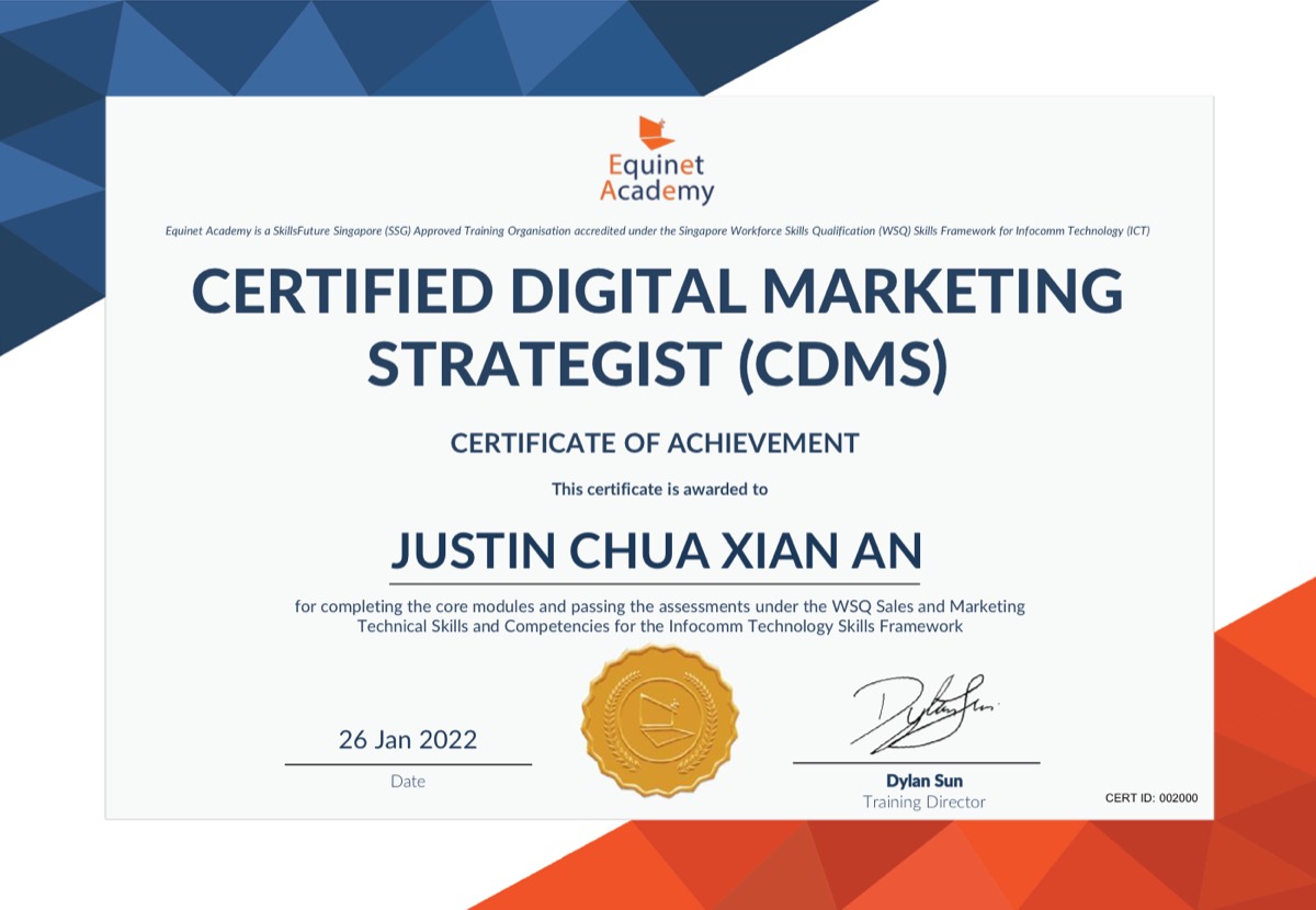 Certificate: CDMS