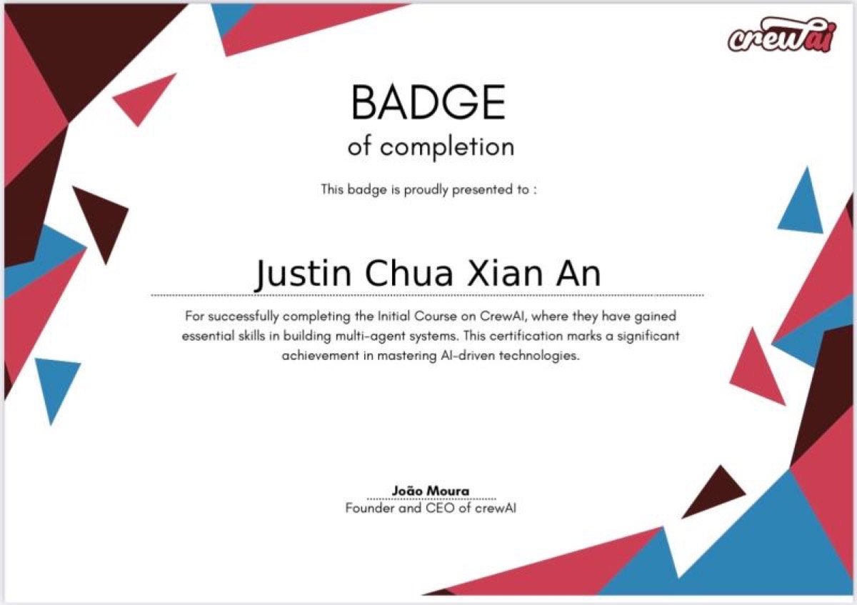 Certificate: CrewAI · agents